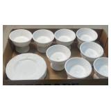 (B) 14 Pieces of Milk Glass as Pictured