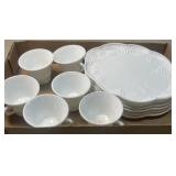 (B) 12 Pieces of Milk Glass as Pictured