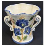 ANTIQUE HAND DECORATED PORTUGESE Blue Poppy