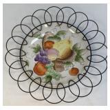 Vintage Hand Painted Ceramic Plate in Decorative