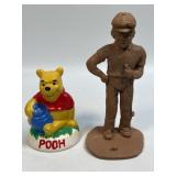 Pooh and Golfer Figurines As Pictured