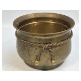 Vintage Brass Planter/Bowl With Rope And Tassel