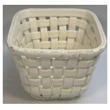 Woven Ceramic Basket Made In Spain 7.5" X 7.5" X
