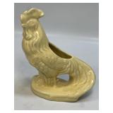 Rooster Vintage Cream White Planter Rooster Shape