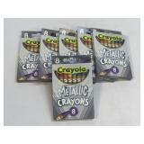 (B) 6 Boxes Of 8 Crayola Metallica Crayons NIB