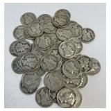 (1) Roll of Mercury Dimes 50 Total assorted Dates