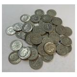 (1) Roll of Roosevelt Dimes assorted Dates 90%