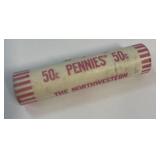 1 Roll of Lincoln  Memorial Pennies (Not Wheat