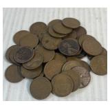 (1) Bag Containing 50 Wheat Head Pennies (1) Roll