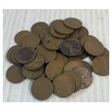 (1) Bag Containing 50 Wheat Head Pennies (1) Roll