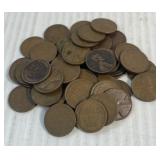 (1) Bag Containing 50 Wheat Head Pennies (1) Roll