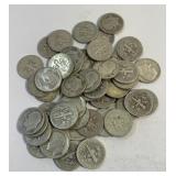 (1) Roll of Roosevelt Dimes assorted Dates 90%