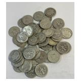 (1) Roll of Roosevelt Dimes assorted Dates 90%