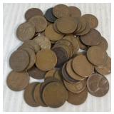 (1) Bag Containing 50 Wheat Head Pennies (1) Roll