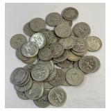 (1) Roll of Roosevelt Dimes assorted Dates 90%
