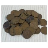 (1) Bag Containing 50 Wheat Head Pennies (1) Roll