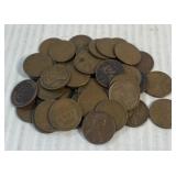 (1) Bag Containing 50 Wheat Head Pennies (1) Roll