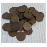 (1) Bag Containing 50 Wheat Head Pennies (1) Roll