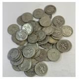 (1) Roll of Roosevelt Dimes assorted Dates 90%