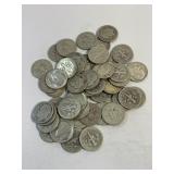 (1) Roll of Roosevelt Dimes assorted Dates 90%