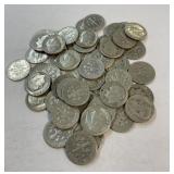 (1) Roll of Roosevelt Dimes assorted Dates 90%