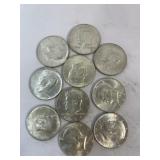 (10) Kennedy Half Dollars 1964ï¿½s 90% Silver most