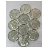 (10) Kennedy Half Dollars 1964ï¿½s 90% Silver most