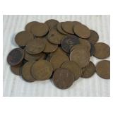 (1) Bag Containing 50 Wheat Head Pennies (1) Roll