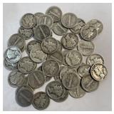 (1) Roll of Mercury Dimes 50 Total Assorted Dates