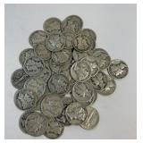 (1) Roll of Mercury Dimes 50 Total Assorted Dates