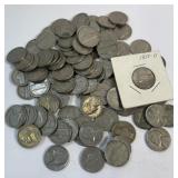 (95) Old Jefferson Nickels including (13) Old War