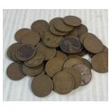 (1) Bag Containing 50 Wheat Head Pennies (1) Roll