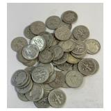 (1) Roll of Roosevelt Dimes assorted Dates 90%