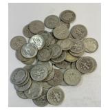 (1) Roll of Roosevelt Dimes assorted Dates 90%