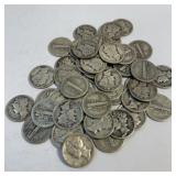 (1) Roll of Mercury Dimes 50 Total Assorted Dates