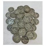 (1) Roll of Mercury Dimes 50 Total Assorted Dates