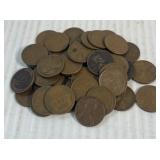 (1) Bag Containing 50 Wheat Head Pennies (1) Roll