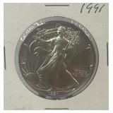 1991 American Eagle 1 Ounce Fine Silver One