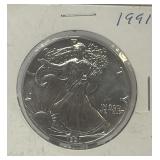 1991 American Eagle 1 Ounce Fine Silver One