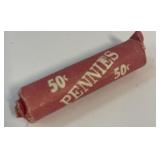 1 Roll of Lincoln  Memorial Pennies (Not Wheat