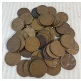 (1) Bag Containing 50 Wheat Head Pennies (1) Roll