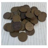 (1) Bag Containing 50 Wheat Head Pennies (1) Roll