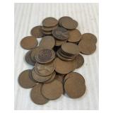 (1) Bag Containing 50 Wheat Head Pennies (1) Roll