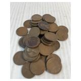 (1) Bag Containing 50 Wheat Head Pennies (1) Roll
