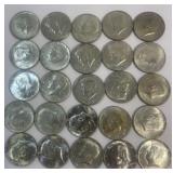 (25) 1965-1969 Clad Half Dollars Most Of Which