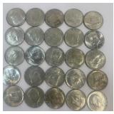 (25) 1965-1969 Clad Half Dollars most of which