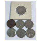 (7) Buffalo Nickels