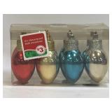 8 Shatterproof Light Bulb Ornaments IOB