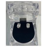 Pierced Earrings in Sterling Silver With CZ