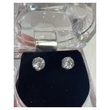 Pierced Earrings in Sterling Silver With CZ